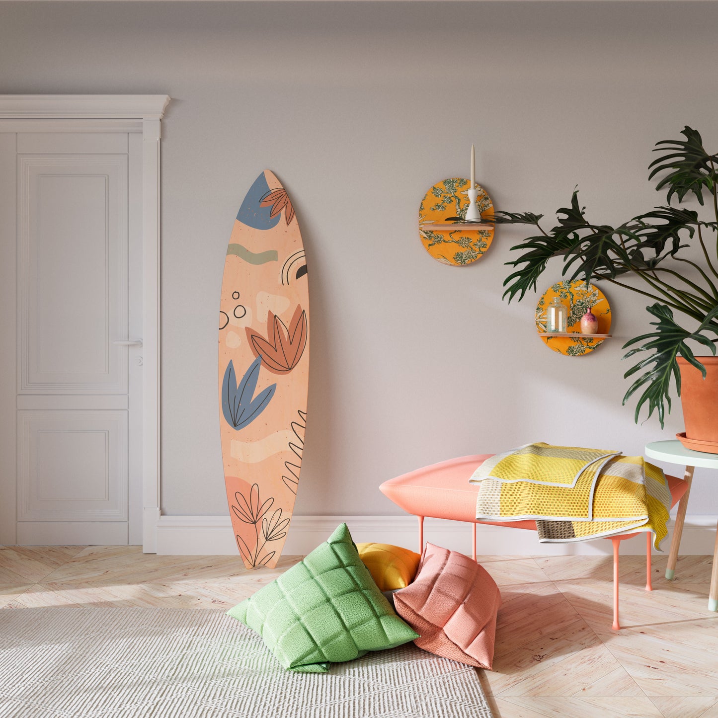 PASTEL DESTINY Decorative Plywood Surfboard