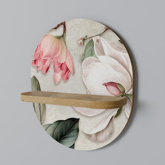 FLORAL GRACE Mensola ovale per opere d'arte in effetto rovere