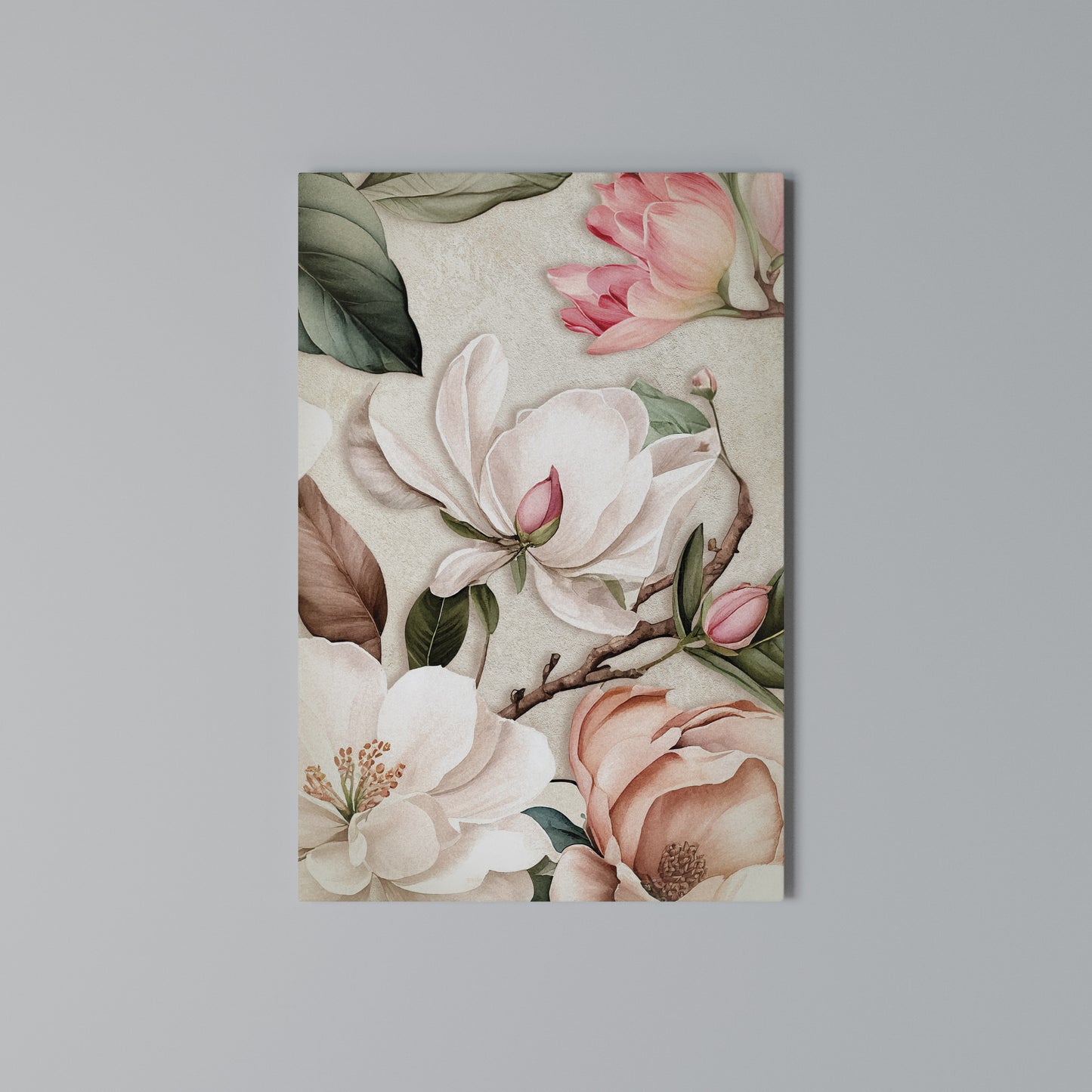 FLORAL GRACE Stampa su Tela Verticale