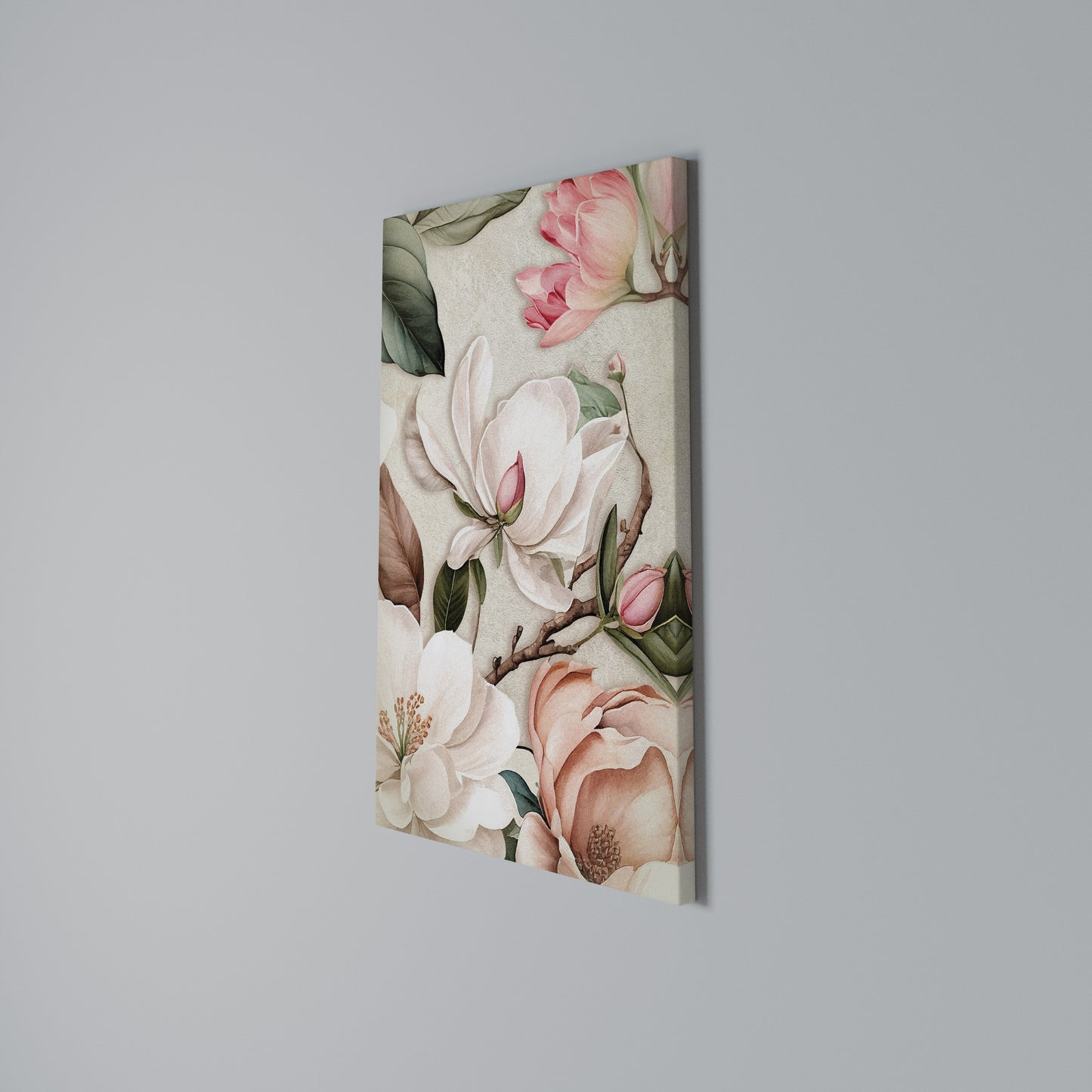 FLORAL GRACE Stampa su Tela Verticale