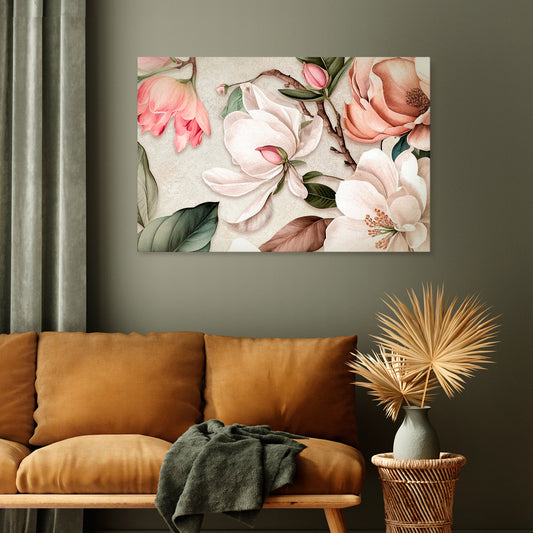 FLORAL GRACE Stampa su tela orizzontale