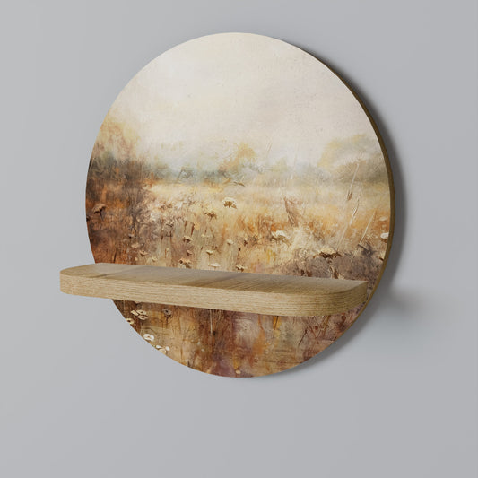 TRANQUIL FIELD Mensola rotonda per opere d'arte in effetto rovere