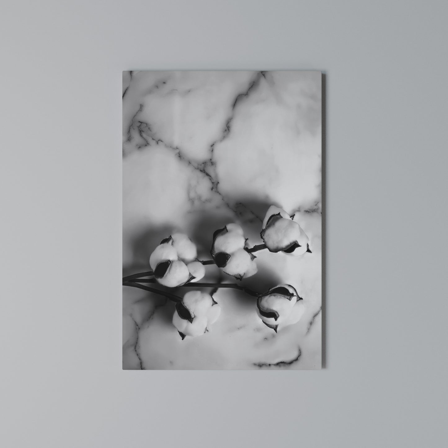 MONOCHROME COTTON DREAMS Vertical Canvas Print