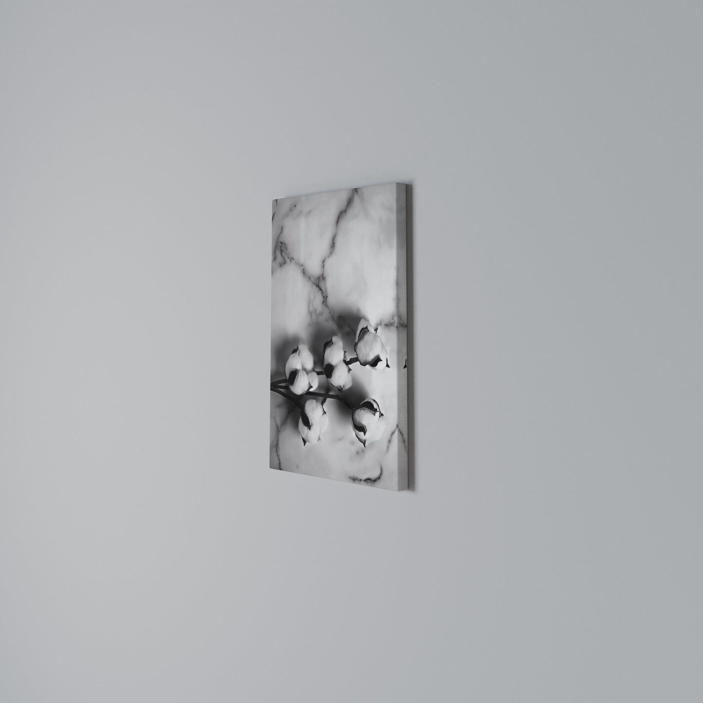 MONOCHROME COTTON DREAMS Vertical Canvas Print