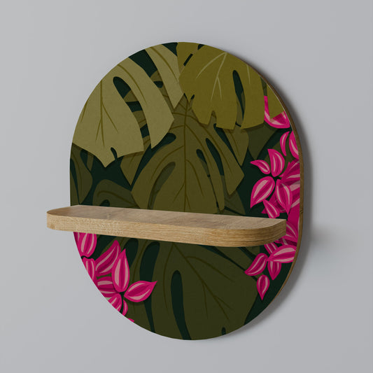 TROPICAL BEAUTY Mensola ovale in effetto rovere
