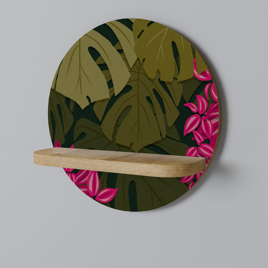TROPICAL BEAUTY Mensola rotonda per arte in effetto rovere