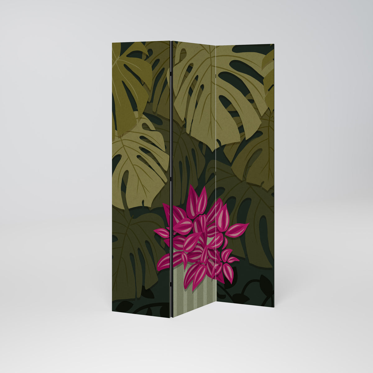 TROPICAL BEAUTY Paravento Decorativo a 3 Pannelli