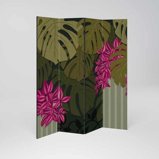 Divisorio decorativo per ambienti TROPICAL BEAUTY a 4 pannelli