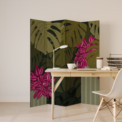 Divisorio decorativo per ambienti TROPICAL BEAUTY a 4 pannelli