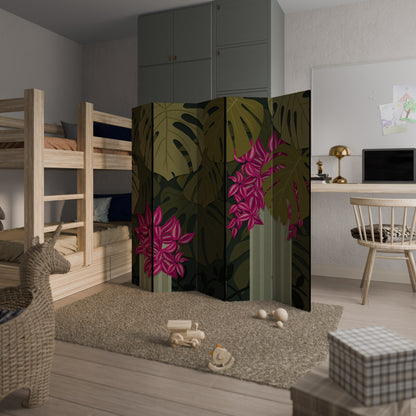 Divisorio decorativo per ambienti TROPICAL BEAUTY a 5 pannelli