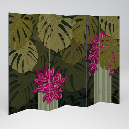 Divisorio decorativo per ambienti TROPICAL BEAUTY a 6 pannelli