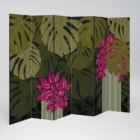 Divisorio decorativo per ambienti TROPICAL BEAUTY a 6 pannelli
