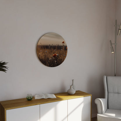 Prati luminosi al tramonto, decorazione murale rotonda