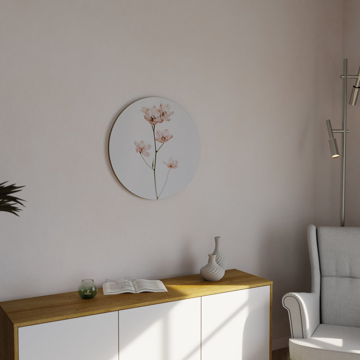 WHISPERS OF PINK Round Wall Art