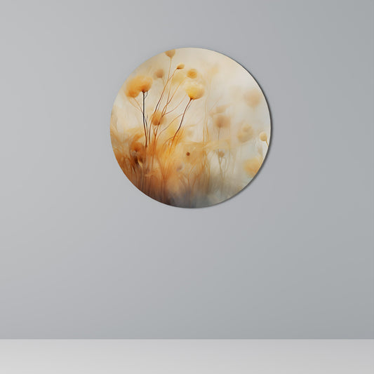 GOLDEN HUE EMBRACE Round Wall Art