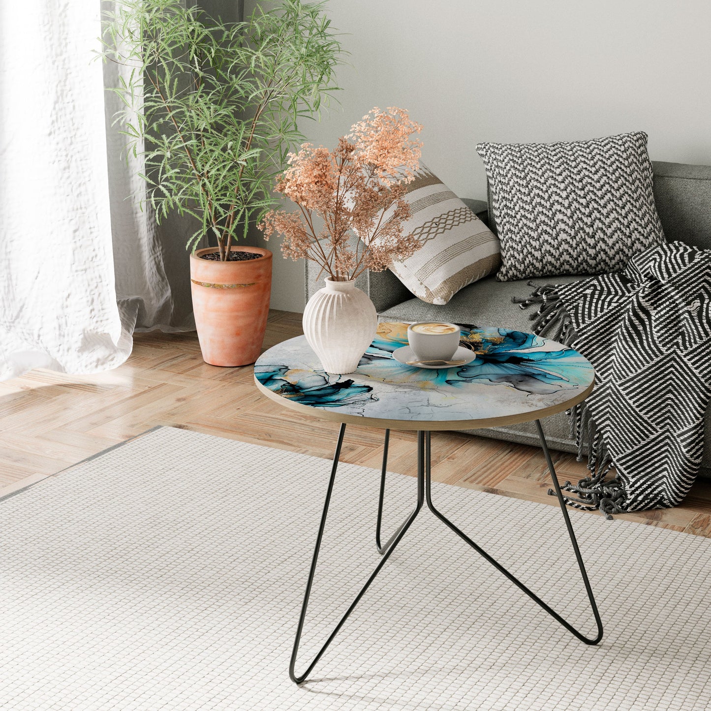 Tavolino da caffè grande COBALT BLOSSOMS