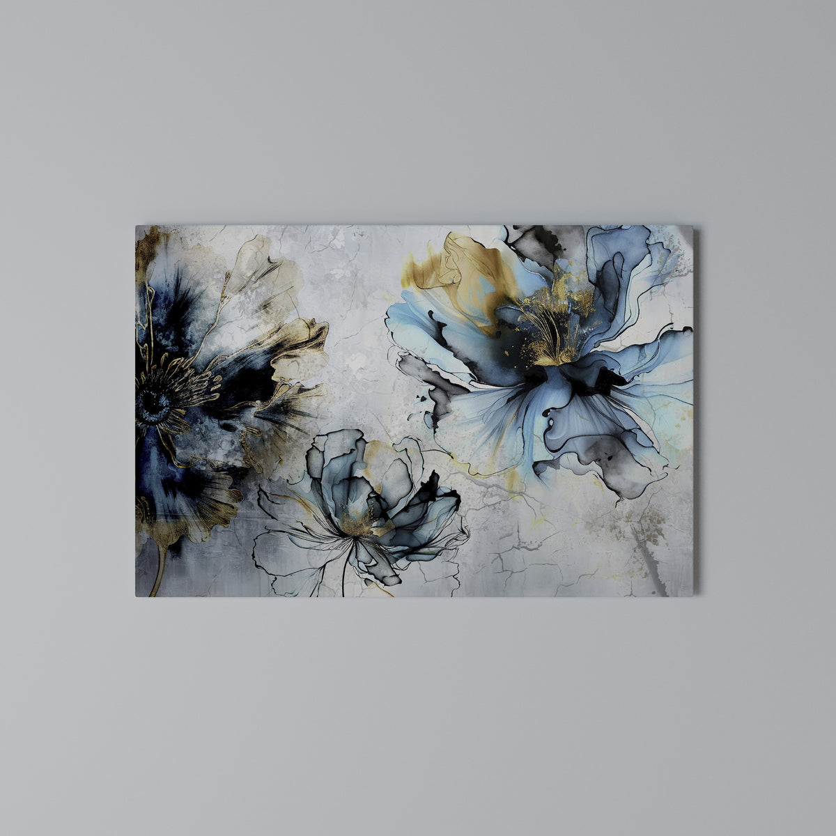COBALT BLOSSOMS Stampa su tela orizzontale