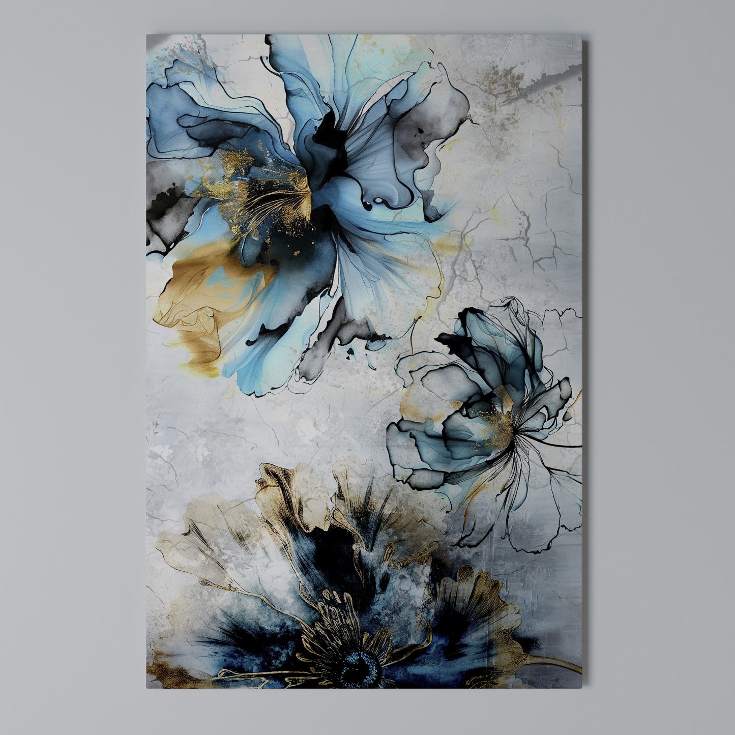 COBALT BLOSSOMS Stampa su Tela Verticale