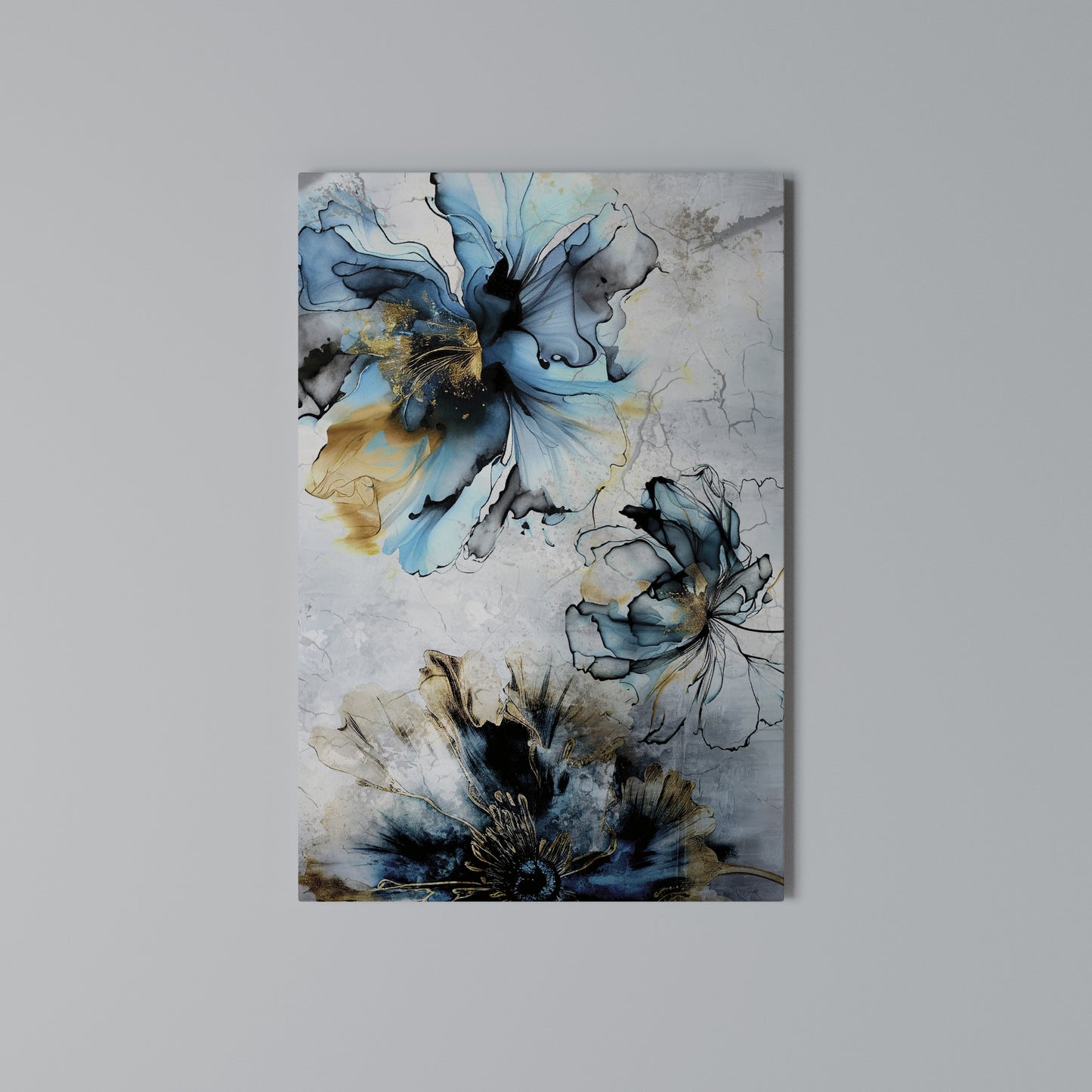 COBALT BLOSSOMS Stampa su Tela Verticale