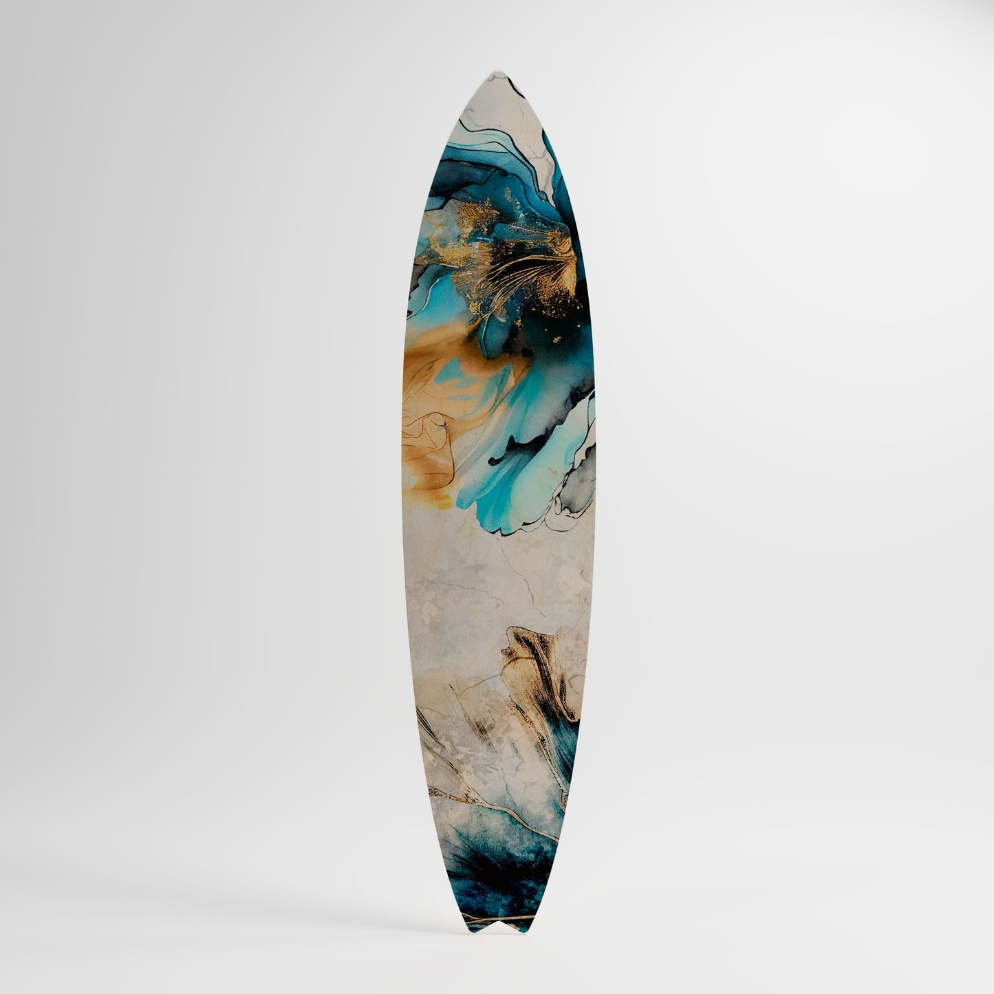 COBALT BLOSSOMS Decorative Plywood Surfboard