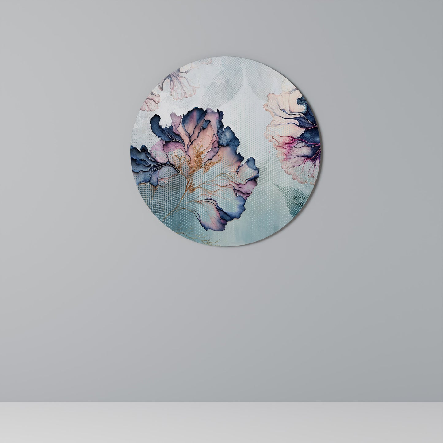 Decorazione murale rotonda FIORI DI GHIACCIO