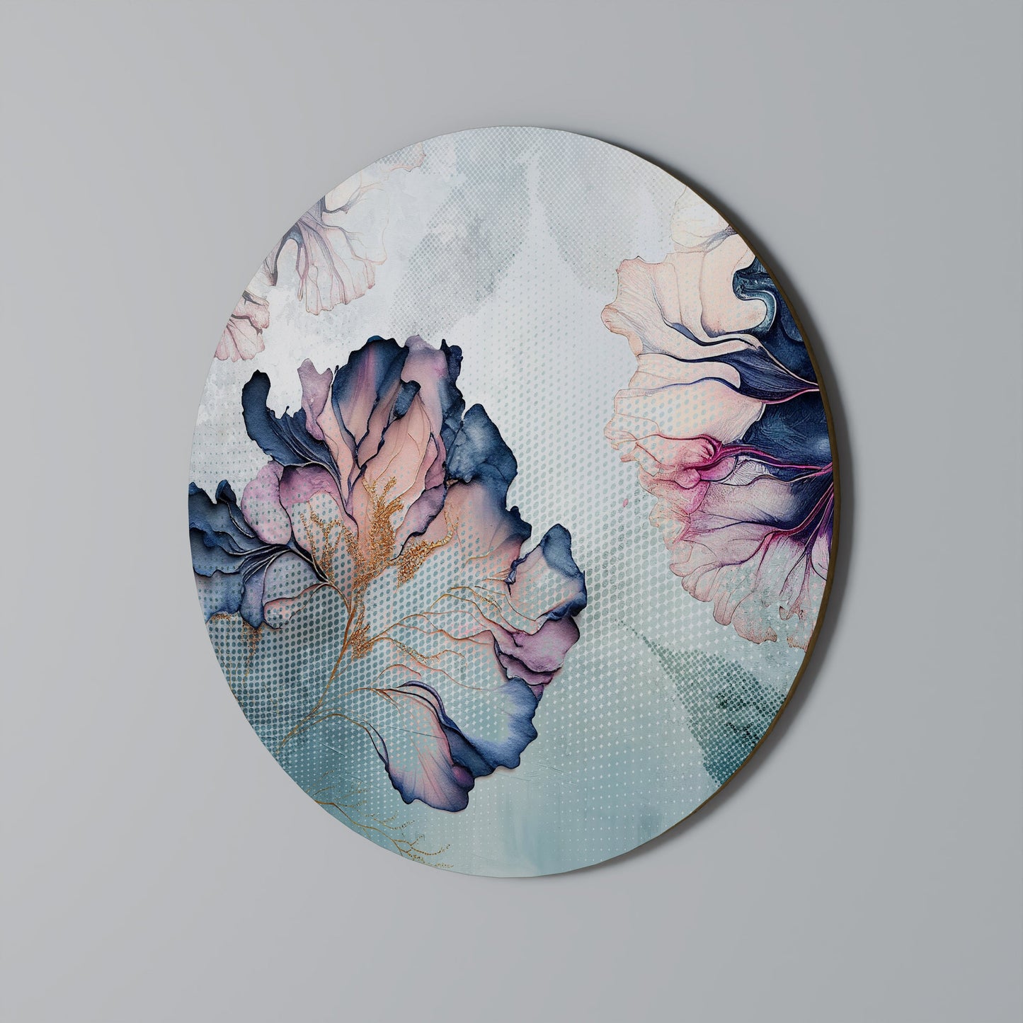 Decorazione murale rotonda FIORI DI GHIACCIO