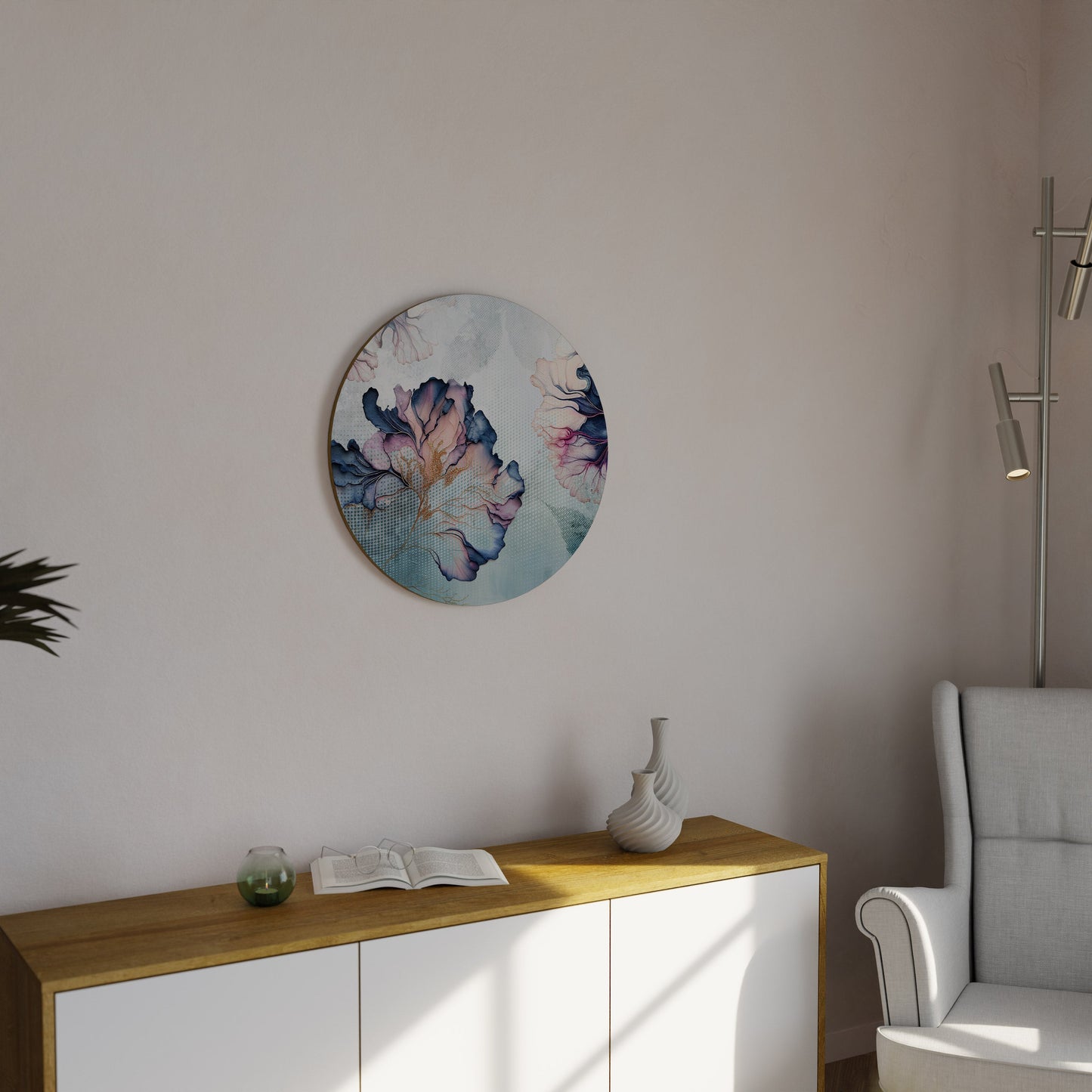 Decorazione murale rotonda FIORI DI GHIACCIO