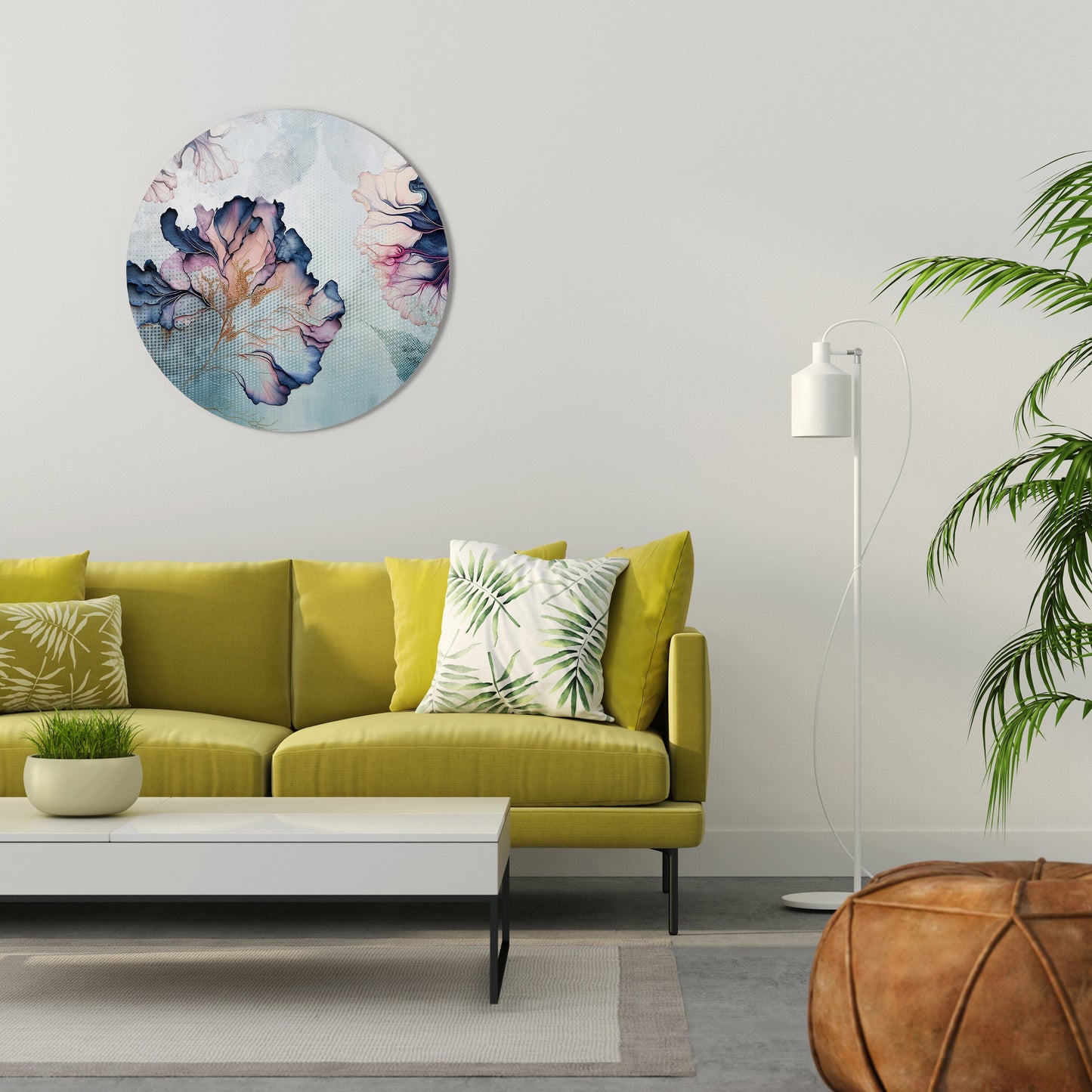Decorazione murale rotonda FIORI DI GHIACCIO