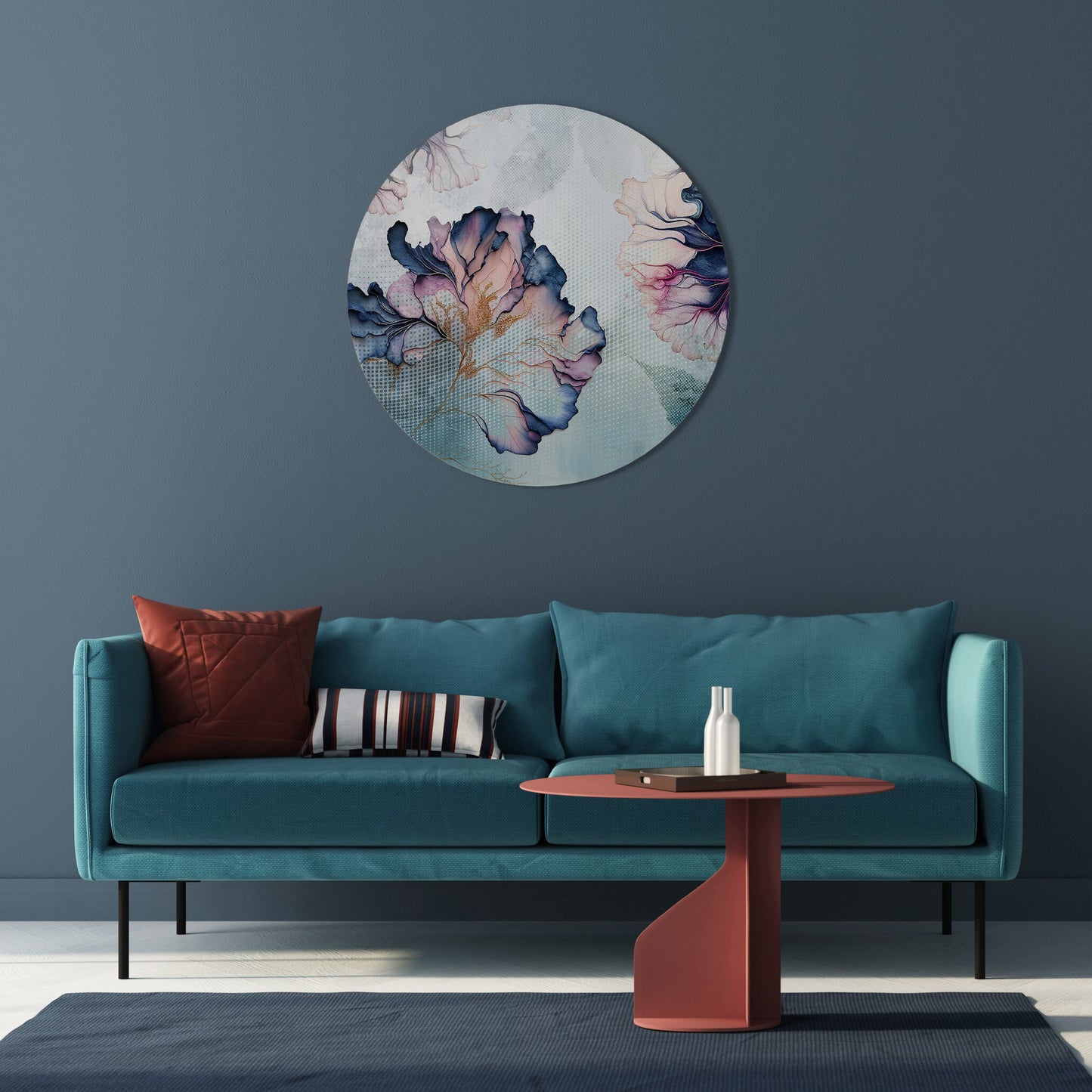 Decorazione murale rotonda FIORI DI GHIACCIO