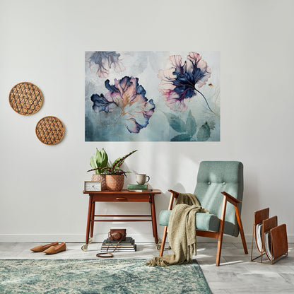 Poster orizzontale staccabile e attaccabile "FIORI DI GHIACCIO"