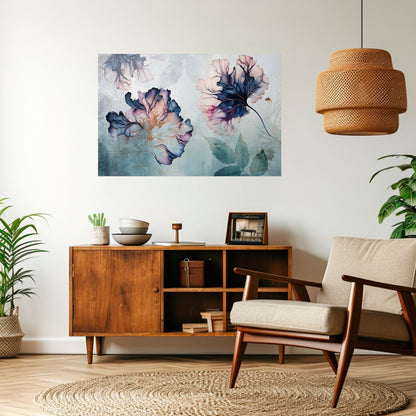 Poster orizzontale staccabile e attaccabile "FIORI DI GHIACCIO"
