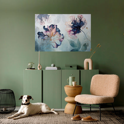 Poster orizzontale staccabile e attaccabile "FIORI DI GHIACCIO"