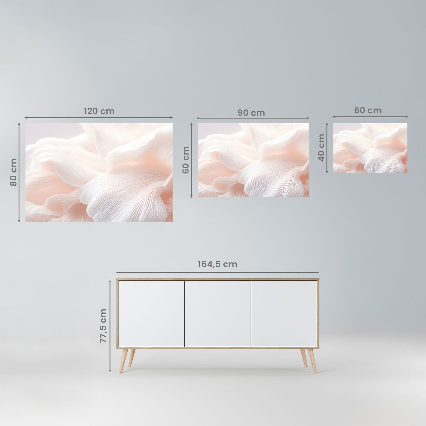 Poster orizzontale staccabile e attaccabile "DELICATE PINK HARMONY"