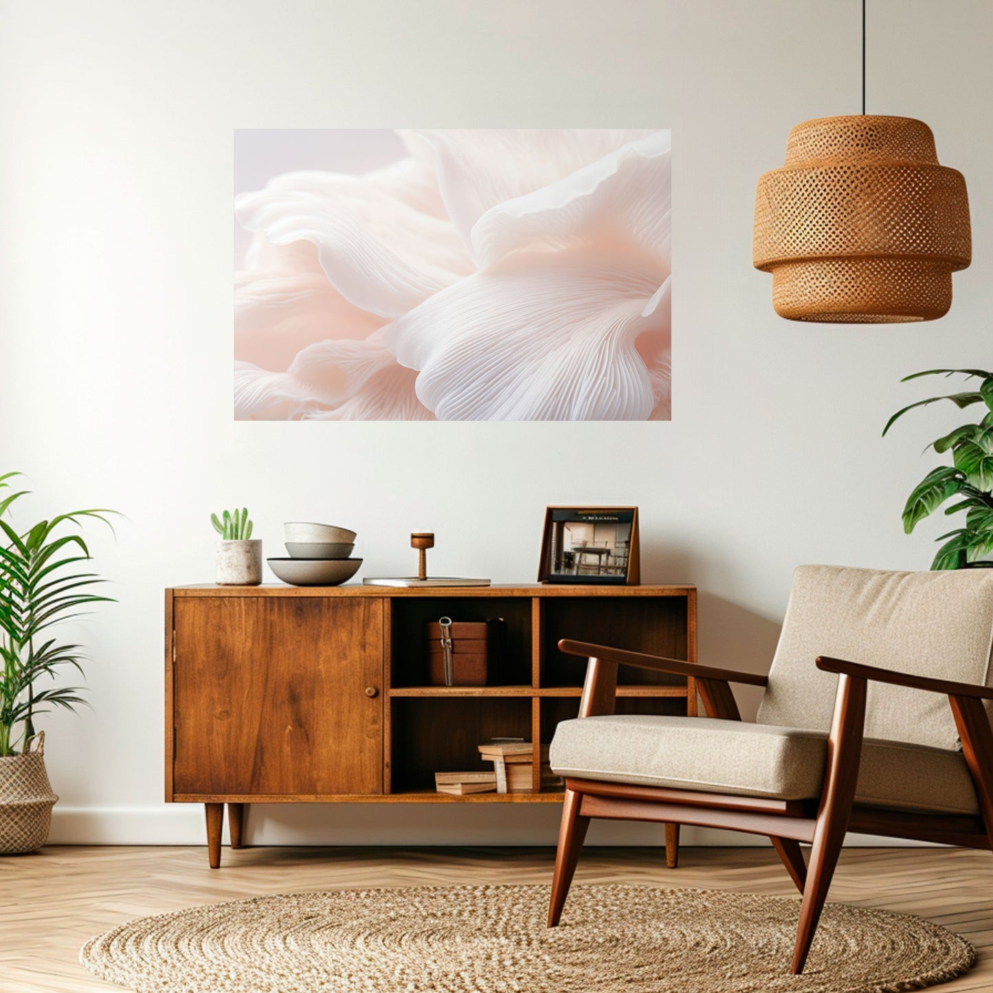Poster orizzontale staccabile e attaccabile "DELICATE PINK HARMONY"