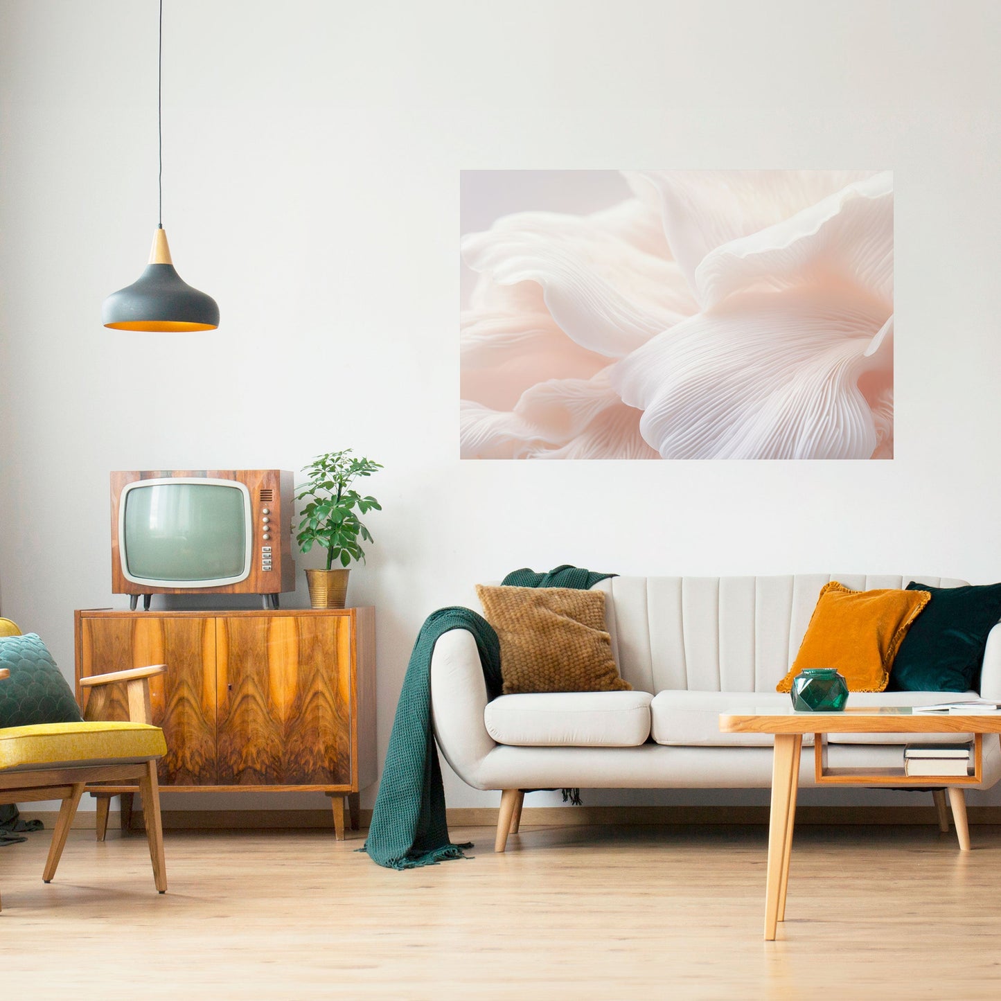 Poster orizzontale staccabile e attaccabile "DELICATE PINK HARMONY"
