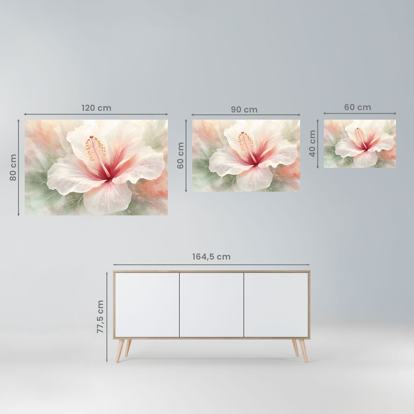 Poster orizzontale staccabile e attaccabile GOSSAMER FLORAL DREAM
