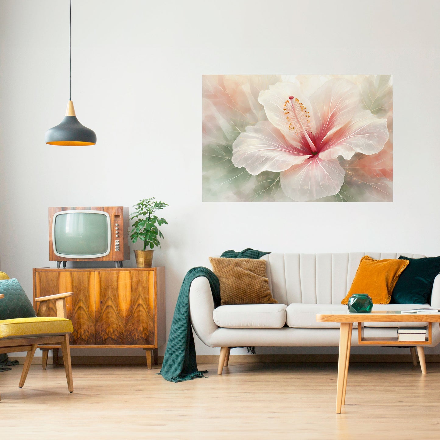 Poster orizzontale staccabile e attaccabile GOSSAMER FLORAL DREAM