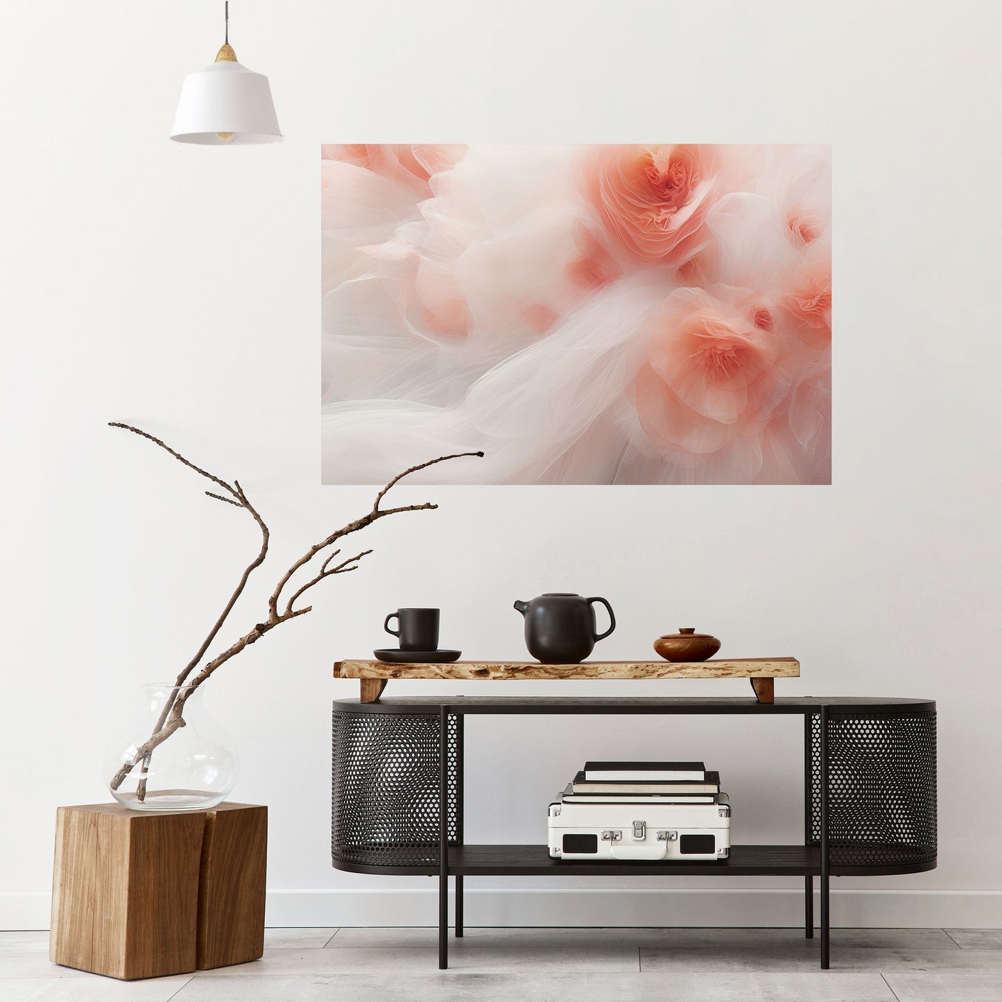 Poster orizzontale staccabile e attaccabile TENDER BLOSSOM VEIL