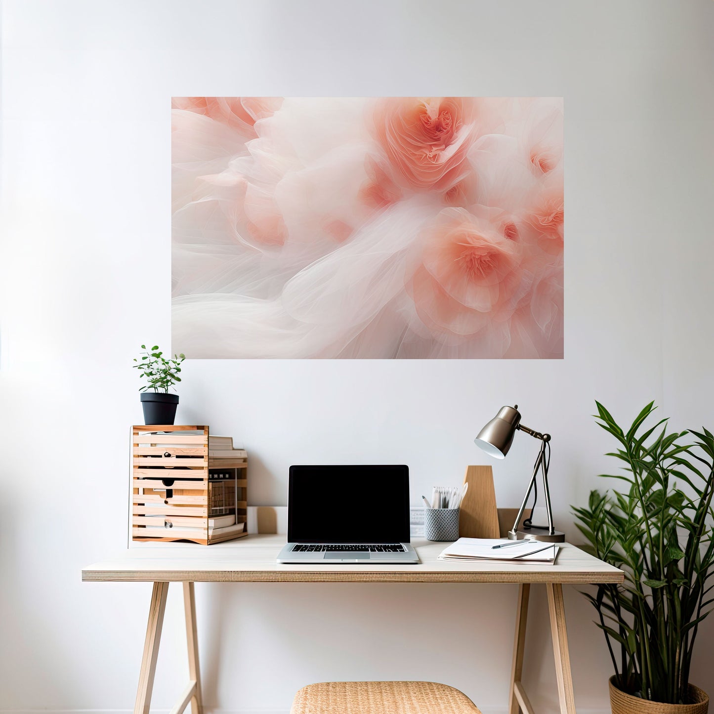 Poster orizzontale staccabile e attaccabile TENDER BLOSSOM VEIL