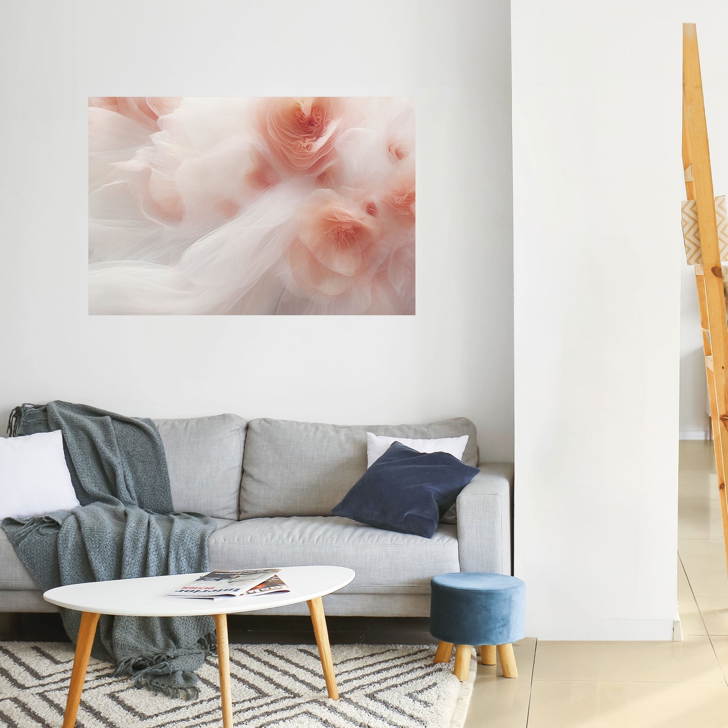 Poster orizzontale staccabile e attaccabile TENDER BLOSSOM VEIL