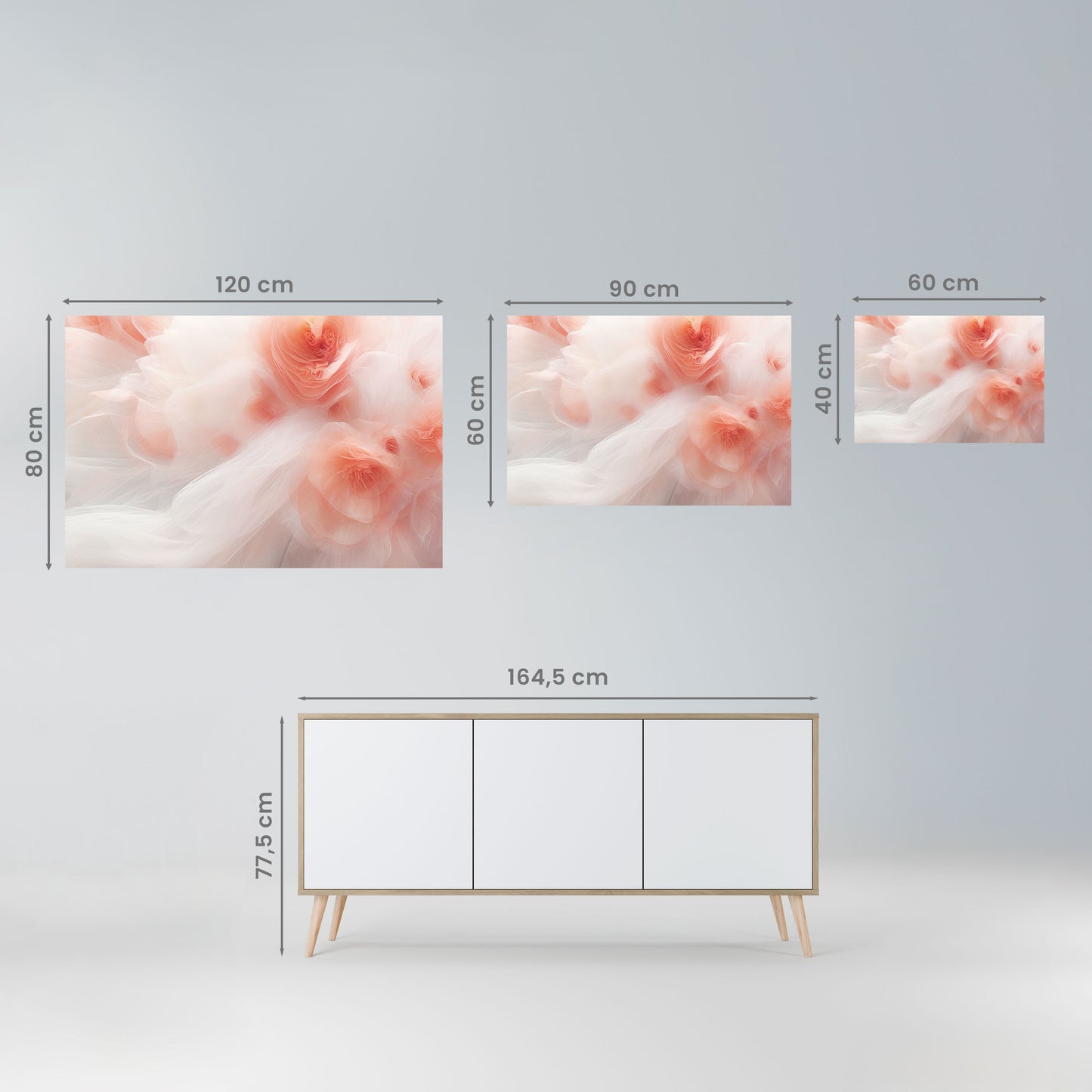Poster orizzontale staccabile e attaccabile TENDER BLOSSOM VEIL