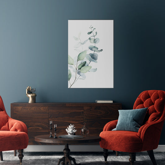 AQUA LEAF SYMPHONY Vertical Canvas Print
