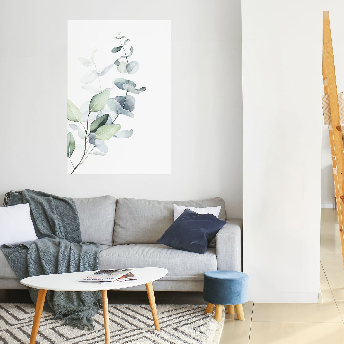 Poster verticale staccabile e attaccabile AQUA LEAF SYMPHONY
