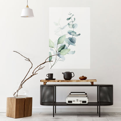 Poster verticale staccabile e attaccabile AQUA LEAF SYMPHONY