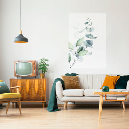 Poster verticale staccabile e attaccabile AQUA LEAF SYMPHONY