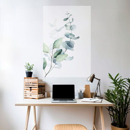 Poster verticale staccabile e attaccabile AQUA LEAF SYMPHONY