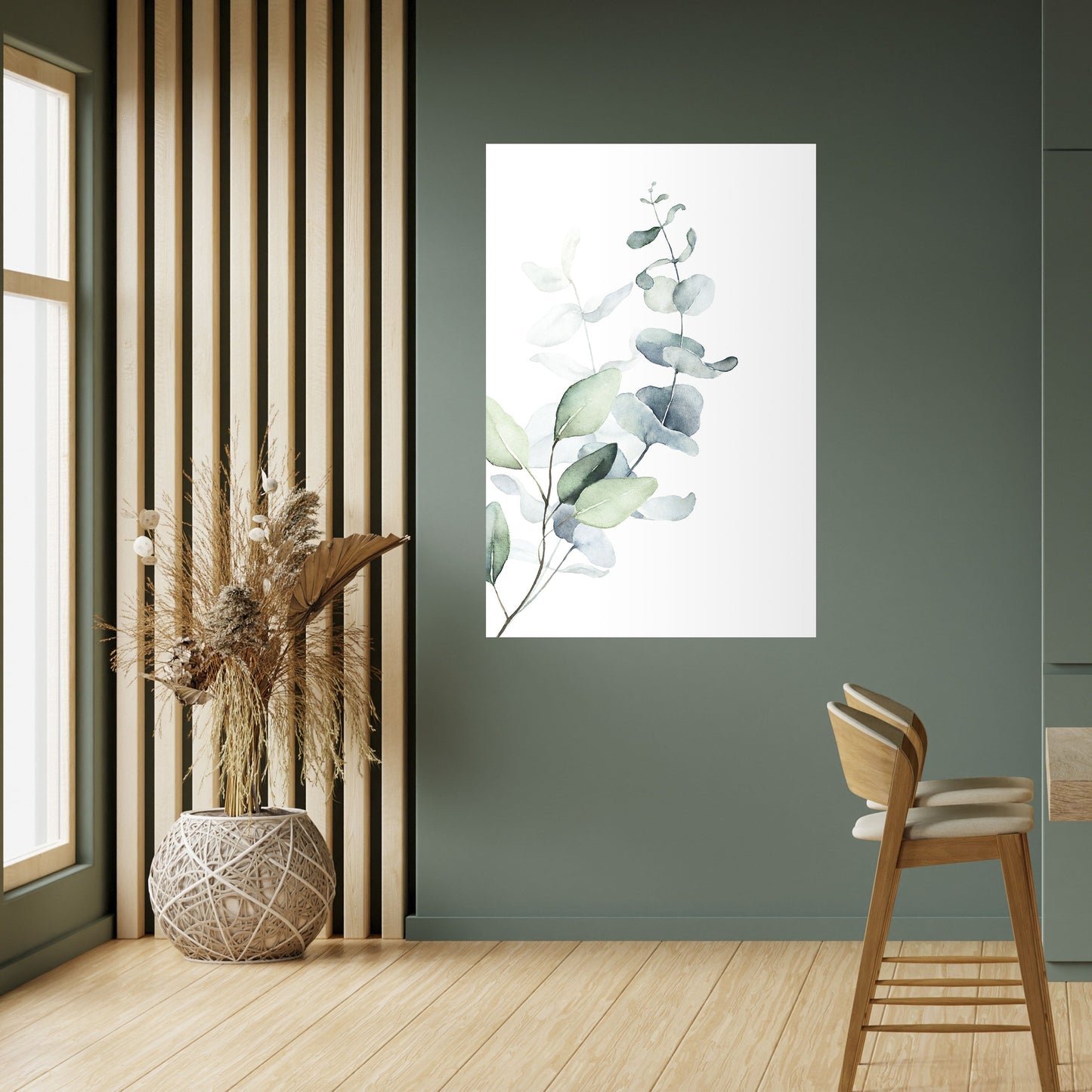 Poster verticale staccabile e attaccabile AQUA LEAF SYMPHONY