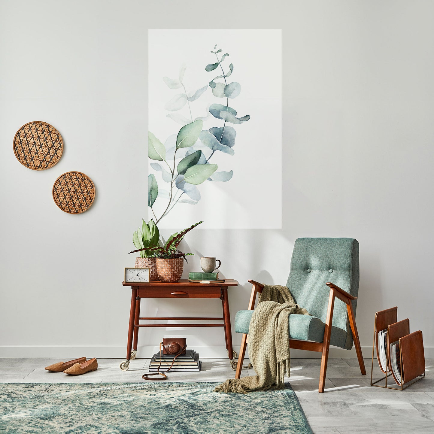Poster verticale staccabile e attaccabile AQUA LEAF SYMPHONY
