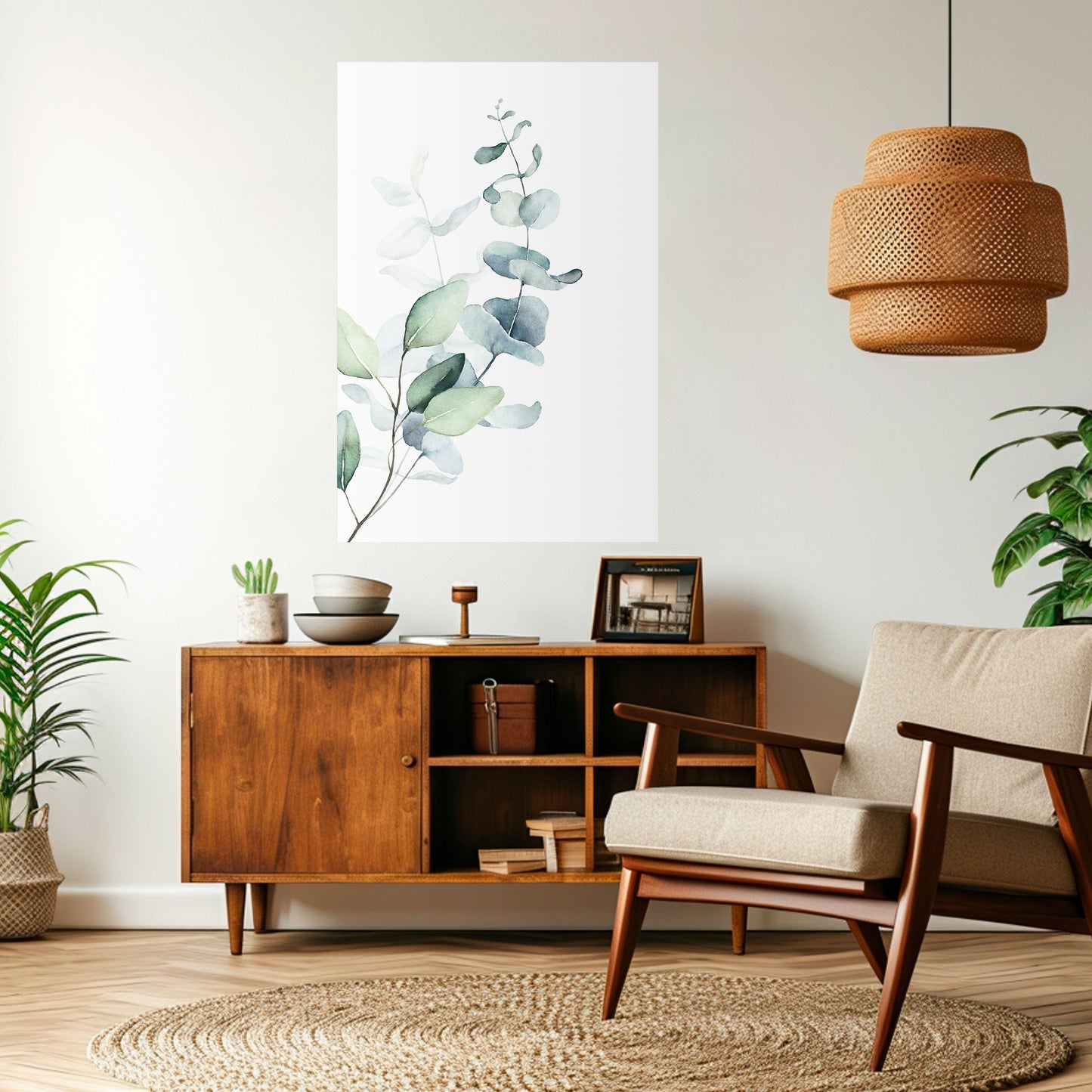 Poster verticale staccabile e attaccabile AQUA LEAF SYMPHONY