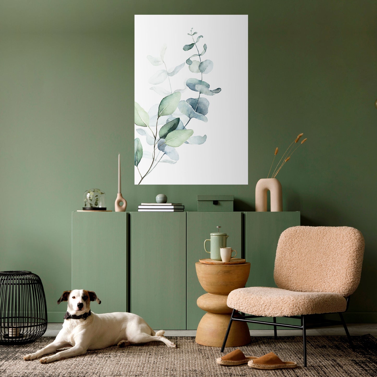 Poster verticale staccabile e attaccabile AQUA LEAF SYMPHONY